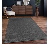 TT Home Tapis Jardin Exterieur Terrasse Cambre Cuisine Balcon Modern Motif Diamant Bohème Motif Geometrique, Couleur:Gris Foncé 2, Dimension:200x280 cm