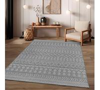 TT Home Tapis Jardin Exterieur Terrasse Cambre Cuisine Balcon Modern Motif Diamant Bohème Motif Geometrique, Couleur:Gris 3, Dimension:160x220 cm