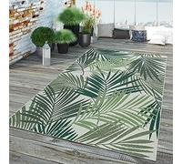 TT Home Tapis Jardin Exterieur Terrasse Cambre Cuisine Balcon Modern Palmiers Fleuri, Couleur:Vert Beige 6, Dimension:280x380 cm