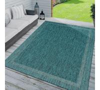 TT Home Tapis Jardin Tapis Exterieur Terrasse Cuisine Unis Bordure Modern, Couleur: Turquoise Bleu, Dimension:240x340 cm