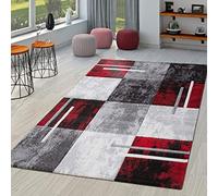 TT Home Tapis Moderne Salon Milan avec Découpe des Contours en Rouge Gris Noir, Dimension:240x330 cm