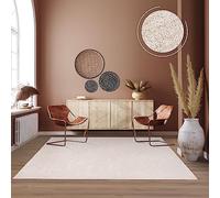 TT Home Tapis Pile Courte Chambre Adulte Salon Bohème Unis Scandi, Couleur:Crème, Dimension:120x160 cm