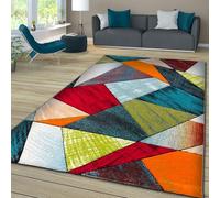 TT Home Tapis Pile Courte Chambre Adulte Salon Modern Motif Geometrique Moucheté 3D Multicolore, Couleur: Vert Rouge Bleu, Dimension:60x110 cm