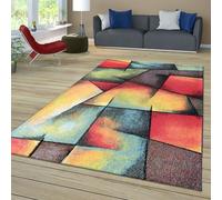 TT Home Tapis Pile Courte Chambre Adulte Salon Modern Motif Geometrique Moucheté 3D Multicolore, Couleur:Vert Bleu Orange, Dimension:80x300 cm
