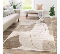 TT Home Tapis Pile Courte Chambre Adulte Salon Motif Geometrique 3D Abstrait, Couleur:Beige Sable, Dimension:80x300 cm