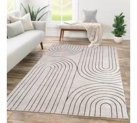 TT Home Tapis Pile Courte Chambre Adulte Salon Motif Geometrique 3D Abstrait, Couleur:Gris, Dimension:120x160 cm