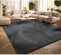 TT Home Tapis Poil Ras Tapis De Salon Monochrome Design Moderne Lavable, Couleur: Anthracite, Dimension:120x170 cm