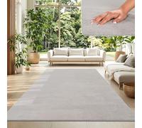 TT Home Tapis Poil Ras Tapis De Salon Monochrome Design Moderne Lavable, Couleur: Argent, Dimension:140x200 cm