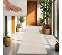 TT Home Tapis Poil Ras Tapis De Salon Monochrome Design Moderne Lavable, Couleur: Crème, Dimension:80x150 cm