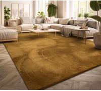 TT Home Tapis Poil Ras Tapis De Salon Monochrome Design Moderne Lavable, Couleur: Jaune Foncé Moutarde Jaune, Dimension:80x300 cm