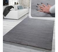 TT Home Tapis Poils Hauts pour Salon Imitation Fourrure De Lapin Douce Fausse Fourrure Gris Foncé, Dimension:200x290 cm