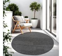 TT Home Tapis pour Extérieur Tapis De Cuisine Balcon Terrasse Design Uni Moderne, Couleur:Anthracite, Dimension:Ø 80 cm Rond