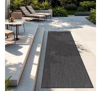 TT Home Tapis pour Extérieur Tapis De Cuisine Balcon Terrasse Design Uni Moderne, Couleur:Anthracite, Dimension:80x250 cm
