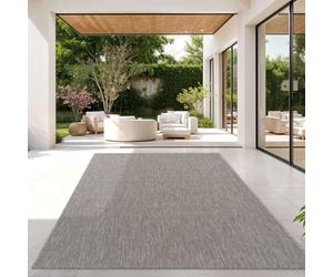 TT Home Tapis pour Extérieur Tapis De Cuisine Balcon Terrasse Design Uni Moderne, Couleur:Gris, Dimension:300x400 cm