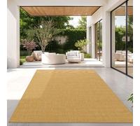 TT Home Tapis pour Extérieur Tapis De Cuisine Balcon Terrasse Design Uni Moderne, Couleur: Jaune, Dimension:240x340 cm