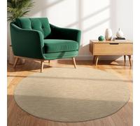 TT Home Tapis pour Extérieur Tapis De Cuisine Balcon Terrasse Design Uni Moderne, Couleur:Nature, Dimension:Ø 200 cm Rond
