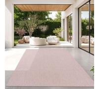 TT Home Tapis pour Extérieur Tapis De Cuisine Balcon Terrasse Design Uni Moderne, Couleur: Rose, Dimension:150 cm Carré