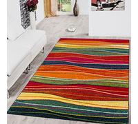 TT Home Tapis Salon Chambre Adulte Poils Ras Moderne Motif Abstrait Multicolore, Couleur:Multicolore 3, Dimension:160x230 cm