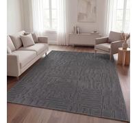 TT Home Tapis Salon Chambre Poils-Hauts Lavable Design Scandinave Géométrique Abstrait Style Boho Uni 3D, Dimension:160x220 cm