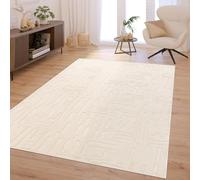 TT Home Tapis Salon Chambre Poils-Hauts Lavable Design Scandinave Géométrique Abstrait Style Boho Uni 3D Lavable, Dimension:200x280 cm