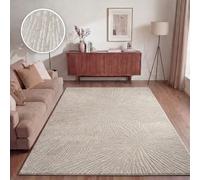 TT Home Tapis Salon Salle À Manger Poil Court Design Boho Scandinave Aspect Abstrait Uni Effet Haut-Bas Moderne, Dimension:160x220 cm