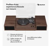 TT-Play 2x10 W BT sortie RCA 3 vitesses Platine vinyle 3 vitesses Bluetooth
