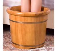 TT-YEC Baignoire De Pieds En Bois Pour La Maison, Baignoire De Pieds En Chêne Chinois Avec Couvercle Et Perles De Massage Des Pieds, Bol De Pédicure Pour Les Pieds, Bain De Pieds Spa,H35cm