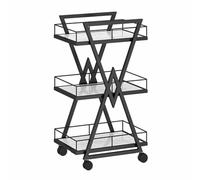 TT-YEC Chariot À Outils De Coiffure Portable En Métal, Chariot De Rangement Professionnel À Trois Niveaux Pour Salon De Coiffure, Établi De Coiffure Multifonctionnel,Noir