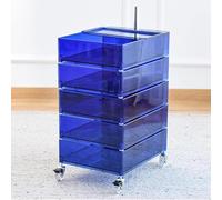TT-YEC Chariot À Roulettes À 5 Niveaux, Chariot De Salon De Coiffure En Acrylique, Meuble De Rangement Transparent Rotatif À 360°, Plateau Amovible, Table De Chevet À Rangement Ouvert,C