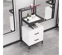 TT-YEC Chariot De Coiffeur À Roulettes, Table De Travail Avec 2 Tiroirs, Support De Rangement Pour Sèche-Cheveux, Meuble De Coiffeur À 4 Roulettes,A