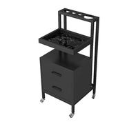 TT-YEC Chariot De Coiffeur À Roulettes, Table De Travail Avec 2 Tiroirs, Support De Rangement Pour Sèche-Cheveux, Meuble De Coiffeur À 4 Roulettes,G