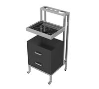 TT-YEC Chariot De Coiffeur À Roulettes, Table De Travail Avec 2 Tiroirs, Support De Rangement Pour Sèche-Cheveux, Meuble De Coiffeur À 4 Roulettes,F