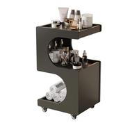 TT-YEC Chariot De Coiffure Professionnel À Roulettes, Chariot De Rangement En Bois Pour Outils De Coiffure, Organisateur De Rangement En Forme De S Pour Spa Et Institut De Beauté,Noir