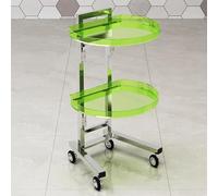 TT-YEC Chariot De Coiffure Roulant À Deux Niveaux En Acrylique, Chariot Mobile Portable Pour Outils De Beauté, Établi De Coiffure Pliable, Équipement De Coiffeur En Acier Inoxydable.,V