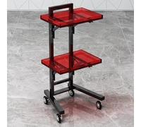 TT-YEC Chariot De Coiffure Roulant À Deux Niveaux En Acrylique, Chariot Mobile Portable Pour Outils De Beauté, Établi De Coiffure Pliable, Équipement De Coiffeur En Acier Inoxydable.,F