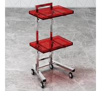TT-YEC Chariot De Coiffure Roulant À Deux Niveaux En Acrylique, Chariot Mobile Portable Pour Outils De Beauté, Établi De Coiffure Pliable, Équipement De Coiffeur En Acier Inoxydable.,G