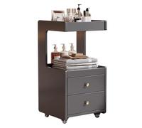 TT-YEC Chariot De Salon De Beauté En Bois, Chariot De Coiffure À Roulettes, Chariot À Outils De Coiffeur À 4 Niveaux Et 2 Tiroirs, Établi Mobile De Coiffeur,B