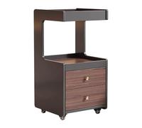 TT-YEC Chariot De Salon De Beauté En Bois, Chariot De Coiffure À Roulettes, Chariot À Outils De Coiffeur À 4 Niveaux Et 2 Tiroirs, Établi Mobile De Coiffeur,F