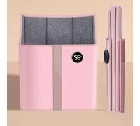 TT-YEC Chauffe-Jambes Et Genoux Électrique Portable, Chauffe-Pieds Pliable Avec Réglage Progressif De La Température Et Minuterie, Chauffage Électrique À 7 Faces.,Rose