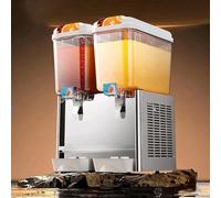 TT-YEC Distributeur De Boissons Commercial 18L X 2 avec Système De Pulvérisation, Presse-Agrumes Réfrigéré en Acier Inoxydable, Double Réservoir en Polycarbonate,18l x 2 (Cold + Hot)