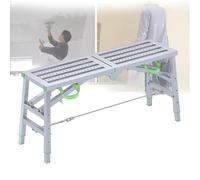 TT-YEC Échafaudage En Fer Polyvalent, Banc À Échelle Pliable, Réglage De La Hauteur À 4 Niveaux, Échafaudage Galvanisé Robuste Et Portable Pour La Peinture Et Le Nettoyage,C 180cm