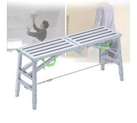 TT-YEC Échafaudage En Fer Polyvalent, Banc À Échelle Pliable, Réglage De La Hauteur À 4 Niveaux, Échafaudage Galvanisé Robuste Et Portable Pour La Peinture Et Le Nettoyage,A 160cm