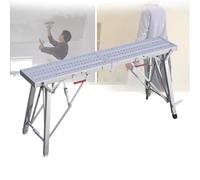 TT-YEC Échafaudage En Fer Polyvalent, Banc À Échelle Pliable, Réglage De La Hauteur À 4 Niveaux, Échafaudage Galvanisé Robuste Et Portable Pour La Peinture Et Le Nettoyage,D 140cm