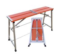 TT-YEC Échafaudage Pliant En Alliage En Aluminium Épaissi, Réglable À La Hauteur, Avec Des Pieds Non Glissés, Tabouret Portable En Service Lourd, Capacité De Chargement De 200 Kg,A is 150cm long