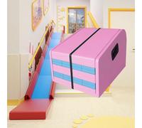 TT-YEC Équipement De Jeux Pliable pour L'intérieur, Toboggan Extra-Long pour Enfants avec Poignées Antidérapantes Fixes, Structure d'escalade Intérieure Et Extérieure,Rose