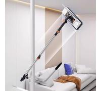 TT-YEC Essuie-Glace Spécial Extérieur De Grande Hauteur, Nettoyeur De Vitres À Tige en U, Rotatif À 180°, Outil De Nettoyage De Voiture, Tige Télescopique De 132 Cm