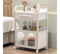 TT-YEC Étagère De Rangement Pour Outils De Coiffure, Chariot De Beauté Mobile À Roulettes, Armoire De Rangement Multifonctionnelle Avec Tiroirs Et Portes Vitrées,B