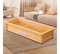 TT-YEC Grand Chauffe-Pieds De Table En Bois Massif, Chauffe-Pieds Électrique, Chauffe-Pieds Rectangulaire Silencieux, Température Maximale Jusqu'à 65°C, 3 Réglages De Température.,Length 180cm