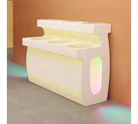 TT-YEC Grands Présentoirs, Tables D'exposition Pliantes À Double Niveau avec Éclairage LED Et Panneaux Acryliques, Présentoirs Extensibles, Rayonnages De Rangement Portables,White a