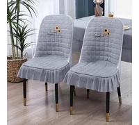 TT-YEC Housse De Chaise De Salle À Manger Élastique Monobloc Incurvée, Ensemble De 6 Coussins De Chaise en Tissu Épais, Tapis De Chaise De Salle À Manger Antidérapants,B